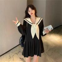 ราคา ชุดราตรีจีบปกกะลาสีใหญ่น่ารัก (44308841128)