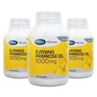 ราคา Mega We Care Evening Primrose Oil 1000 mg.บำรุงผิวให้ชุ่มชื้น (100 แคปซูล)x3ขวด (224543575)