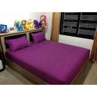 ราคา nasa-00005 ชุดผ้าปูที่นอน สีพื้น ลายริ้ว 6 ฟุต 5 ชิ้น สีม่วงเข้ม (3846124428)