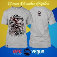 ราคา Fightwear UFC MMA Venum Brazilian Fighters Ash สีเทา Super Premium เสื้อยืด Unisex มีขนาดใหญ่ 4XL 5XL (28724116895)