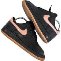 ราคา รองเท้า ผ้าใบ sneaker หายาก มือสอง ขายตามสภาพ รองเท้าผ้าใบ Nike Air Force 1 Low ไซส์ 37.5/23.5สีดำชมพู รุ่น Y2K ปี 2002 (44027346621)