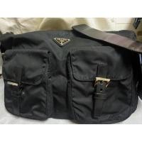 ราคา กระเป๋าสะพาย Prada nylon x leather double poket shoulder bag black (26316051383)