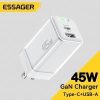 ราคา Essager อุปกรณ์ชาร์จ 45W GaN A+C รองรับการชาร์จหลายอุปกรณ์ สําหรับ Samsung&AP Phone,Mbook,notebook (23369581784)