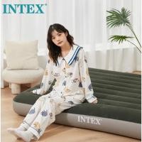 ราคา ที่นอนเป่าลม เตียงลม สีเขียว Flocked Air Beds มีหลายขนาดให้เลือก INTEX แท้ (24159160932)