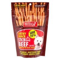 ราคา สลิคกี้ชิววี่สแนครสเนื้อชนิดแท่ง 175กรัม Sleeky Chewy Stick Beef Flavor 175g. [หมายเลขบาร์โค้ด 8850238066345 ] (45006301615)