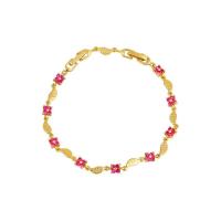 ราคา TANITTgems สร้อยข้อมือทองประดับพลอยทับทิมน้ำงามรูปดอกไม้-รหัสTNBG70848 (216730067)