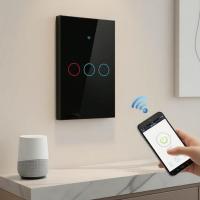 ราคา สวิตช์ไฟติดผนังแบบสัมผัสอัจฉริยะ WiFi Tuya พร้อม RF 433, ไม่ต้องใช้สาย Neutral, รองรับ Alexa/Google, ตั้งเวลาได้, และปลั๊กต่อพ่วง (48208926693)