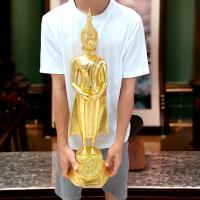 ราคา [MA3]-1พระปางถวายเนตร 9นิ้ว งานทองเหลืองปิดทองทั้งองค์ สูง60ซม.องค์ใหญ่มาก งดงามพรีเมี่ยมเหมือนพระพุทธรูปทองคำ (20781227390)