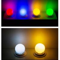 ราคา หลอดไฟ LED 3W ตกไม่แตก ขั้ว E27 หลอดปิงปอง แสงขาว วอร์ม เหลือง เขียว น้ำเงิน แดง ชมพู สามารถใช้แทน หลอดไส้ 10W (41911699807)