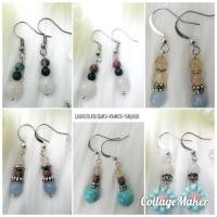 ราคา ต่างหูเทอร์ควอยซ์ ต่างหูหินมงคล Turquoise Earrings Healing Stone Earrings (25713590163)