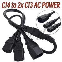 ราคา 110~250V 10A IEC 320 C14 to 2 C13 AC Power Extension Cord for PC PDU UPS 0.5m (25716041427)