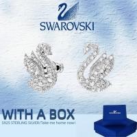 ราคา ต่างหู Swan Iconic จาก Swarovski ต่างหูคริสตัลเงิน สวยงามสำหรับโอกาสพิเศษ (44957636609)