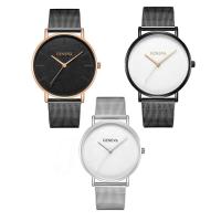 ราคา GENEVA นาฬิกาข้อมือ analog ใช้เข็ม ผู้หญิง แฟชั่น เกาหลี สวยๆ สุดฮิต ลด ราคา สายเหล็กสีดำ หน้าปัดกลมขอบสีพิงโกล์ด (2391617805)