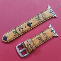 ราคา สายนาฬิกา MCM 22 mm. ตัดขากกระเป๋า MCM มือสองของแท้ งาน Handmade ตัดมือเย็บมือ เรียบแอบหรู ใส่สมาร์ทวอชได้ (26886282732)