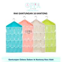 ราคา GANTUNGAN OPPA - ไม้แขวนเสื้อชุดชั้นในมัลติฟังก์ชั่น 16 กระเป๋าใต้เครื่องเกาหลี (50102179385)