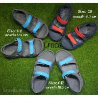 ราคา (ส่งต่อ สะอาดมาก) ของแท้ Crocs Swiftwater River รองเท้าเด็ก สีแดง สีฟ้า เบอร์ C8 C11 C12 (20431730315)