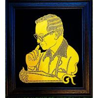 ราคา ในหลวงรัชกาลที่ ๙ (หนังวัวแกะสลัก พร้อมกรอบไม้อย่างดี) (52207992013)