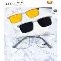ราคา กรอบแว่นสายตา GEZE Clip-On รุ่น 7044 - สี ฺSilver เต็มกรอบสีเทา-บรอนซ์เงิน คลิปออนแม่เหล็ก Polarized (41729134381)
