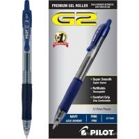 ราคา PILOT G2 ปากกาลูกบอลกลิ้งแบบรีฟิลและหดได้ระดับพรีเมี่ยม จุดละเอียด หมึกสีกรมท่า 12 แพ็ค (31187) (50208560498)