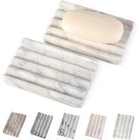 ราคา 2PCS Koville อิตาเลี่ยนจานสบู่หินอ่อนธรรมชาติสําหรับอาบน้ํา,ถาดสบู่หินหลายสีสําหรับห้องน้ํา,บาร์ที่วางสบู่สําหรับอ่างล้างจาน, Stripe Grooves สบู่ Saver ผู้ถือฟองน้ํา (สีขาว/สีน้ําตาล R (55209415143)