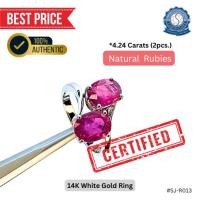 ราคา แหวนทับทิมคู่ Ruby Duo Ring แหวนทองคำขาว 14K WG / Natural Ruby (2 pcs.) (52358820227)