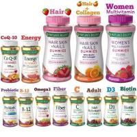 ราคา แท้ใหม่/ไม่ละลายNature bounty Gummies,Hair skin nail,Collagen,Fiber,Omega3,Women,CoQ10,C,Fiber,Probiotics,D3,biotin (11721064978)