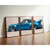 ราคา Porsche 911 โปสเตอร์สีน้ํารถโปสเตอร์ Super Car Stamp Art พิมพ์รถ Lover ของขวัญตกแต่งห้อง (26076925853)