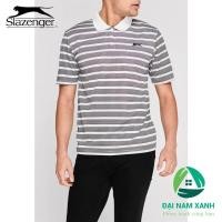 ราคา เสื้อยืดโปโลผู้ชาย Slazenger Stripe ไซส์ยุโรป (ดํา/ขาว) (41677780585)