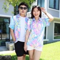 ราคา (ส่งฟรี!!) เสื้อฮาวายผ้าเรยอน ลายมัดย้อมแคนดี้พาสเทลสุดๆ (9046411550)