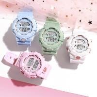 ราคา นาฬิกาข้อมือ สีพาสเทล แฟชั่น มีไฟ LED แสดงผล 12/24 ชั่วโมง ดิจิตอล ใส่ได้ทั้งหญิงและชาย สายนิ่ม ใส่สบาย-XF (25319923845)