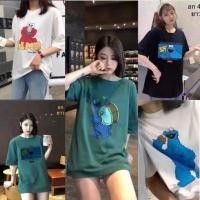 ราคา เสื้อยืด Elmo ลายการ์ตูน Oversize (6401549277)