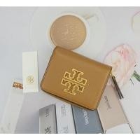 ราคา New Tory Burch Britten Mini Wallet #Bark (10224169336)