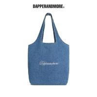 ราคา DAPPERANDMORE Jean Tote Bag "EMBROIDERED DENIM TOTE" - ผ้ายีนส์หนา ปักอักษรคม (52852183898)