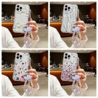 ราคา ลายดอกไม้ ซิลิโคนใส พร้อมสายโซ่คล้อง สําหรับ For iPhone 11 เคสไอโฟน 14 13 12 15 Pro Max X Xr Xs Max 6 7 8 Plus SE 2020 (27851464680)