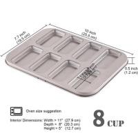 ราคา CHEFMADE พิมพ์อบขนม FINANCIER 8 หลุม เคลือบเทฟลอนสีทอง WK 9838 (44500092993)