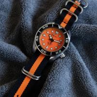 ราคา สายนาโต้ Nato strap สีดำส้ม กว้าง 20 มม 22 มม (14092045459)