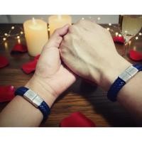 ราคา ข้อมือหนังแท้ สลักชื่อฟรี (436679071)