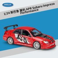 ราคา รถโมเดล คันสวย สีแดง welly29370_1:24 APR Subaru Impreza Performance กระโปรงหน้าและประตูเปิดได้ (6447858126)