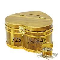 ราคา กระปุกออมสินหัวใจไม้สักทองไกปืนคาดทอง No.725 (20938572235)