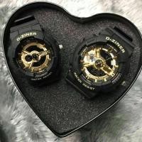 ราคา นาฬิกา DZiner collection คู่รัก สไตล์ G shock ,Baby G, สีดำทอง (สายดำด้าน) สินค้า มีไฟ ออโต้ไลท์ (ได้นาฬิกา 2 เรือน) (8754449488)