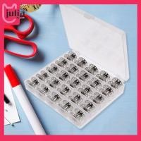 ราคา 25 ชิ้นไหมขัดฟัน Bobbins พร้อมกล่องเก็บจักรเย็บผ้าในครัวเรือน Bobbins แบบพกพาสําหรับจักรเย็บผ้าสําหรับ Brother Janome นักร้อง (56257443766)