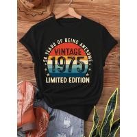 ราคา T-Shirt Short Sleeve Crew Neck Casual Top & Spring Women'S Clothing Vintage Funny Birthday Gifts Years Old Retro Print (46806879041)
