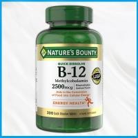 ราคา (Exp.03/2028)Nature's Bounty Vitamin B12 2500 Mcg, 300 Quick Dissolve Tablets (40229654108)