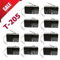 ราคา 10เครื่องสีดำ ลำโพงวิทยุ ลำโพง Mp3/USB/SD Card/Micro SD Card รุ่นT-205 (2418187906)