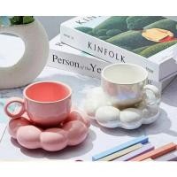 ราคา Simple Sunflower Coffee Mug Set Office Home Macaroon Series Coffee Ceramic Cups and Saucers Pink Pearl White Creative Cu (27161653920)