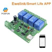 ราคา Ready Stock สวิทช์โมดูล ควบคุมรีเลย์ ดีเลย์ ไร้สาย 4 ช่องสัญญาณ dc 5v 7-32 v wifi dengan app WiFi Wireless Relay Delay Switch Control Module 4 Channel With APP Ewelink (7659648054)