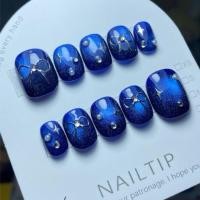ราคา เล็บปลอมสำเร็จรูป งานลูกแก้วสีน้ำเงิน (58153802111)