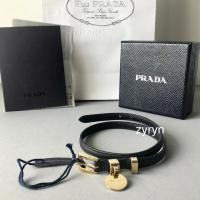 ราคา ✨ New Prada Saffiano Leather Bracelet ของแท้ (3900433895)