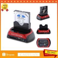 ราคา 【In stock 】2.5"/3.5" Dual SATA IDE HDD Docking Station Hard Disk Drive USB 2.0 Card Reader (53453287815)