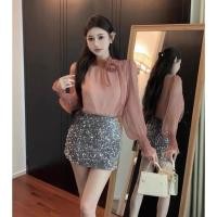 ราคา พร้อมส่งเสื้อชีฟองเเขนยาวเเต่งลูกไม้ไหล่เเฟชั่นสวยไฮโซ (44204186047)